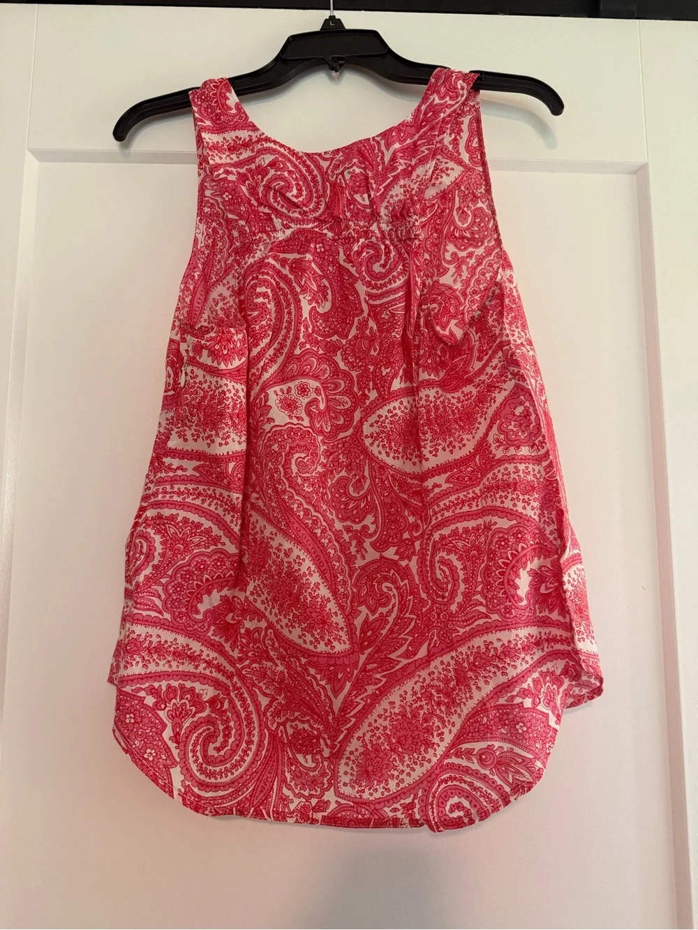 J.Crew Women’s Paisley Sleeveless Blouse Pink White Size 10 Lightweight Top